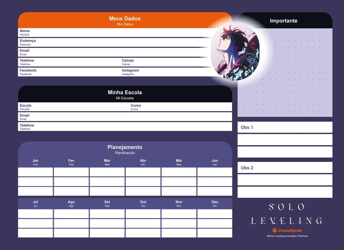 CADERNO ESPIRAL CAPA DURA 80 FOLHAS CARTOGRAFIA - SOLO LEVELING