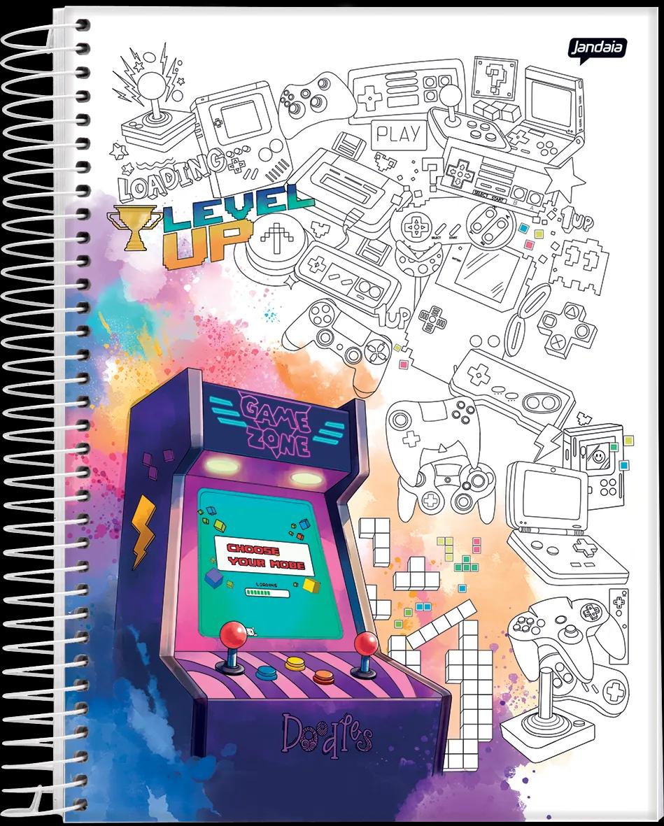 CADERNO ESPIRAL UNIVERSITÁRIO CAPA DURA 01 MATÉRIA 80 FOLHAS - DOODLES — miniatura 2