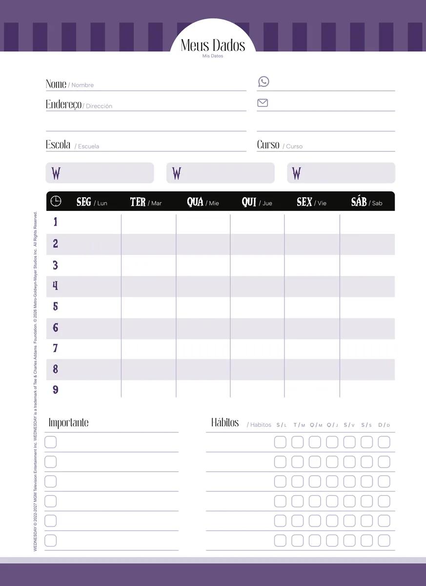CADERNO ESPIRAL UNIVERSITÁRIO CAPA DURA 01 MATÉRIA 80 FOLHAS - WANDINHA — miniatura 9