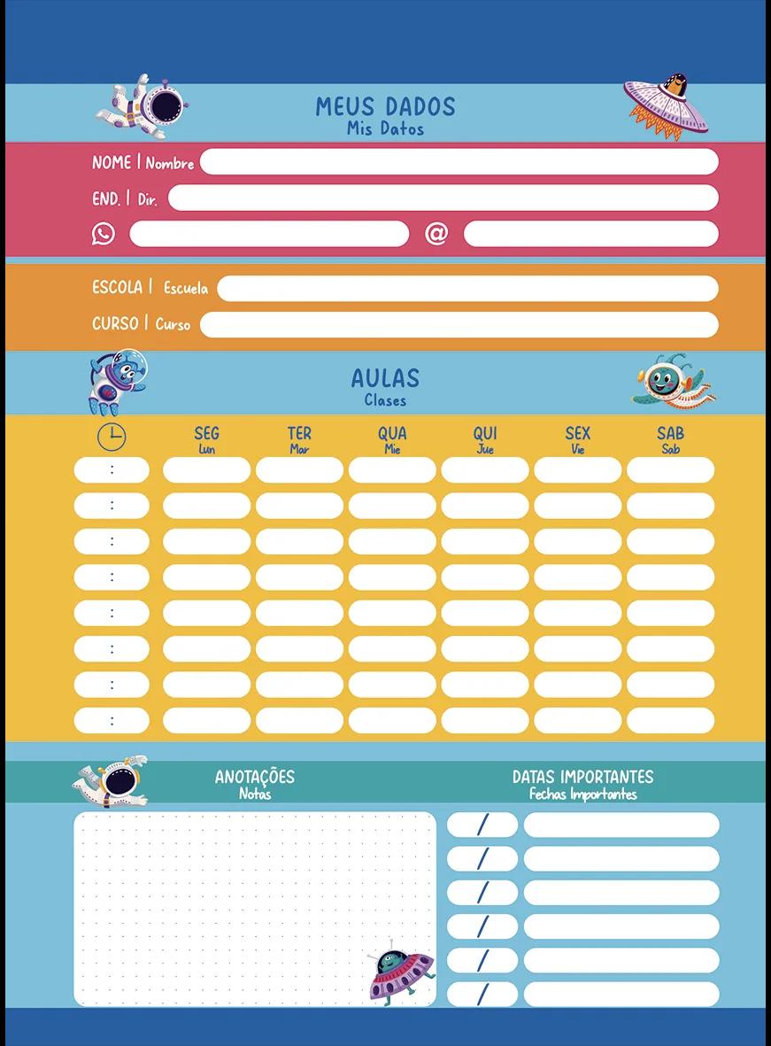 CADERNO ESPIRAL CAPA DURA 1/8 80 FOLHAS - GALAXY CLUB SPACE — miniatura 4