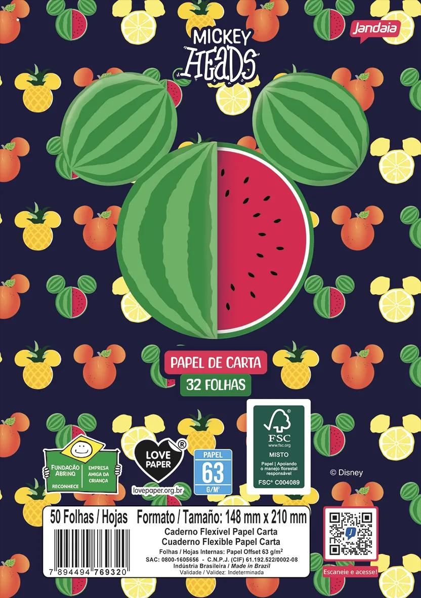 CADERNO FLEXÍVEL PAPEL CARTA - MICKEY HEADS
