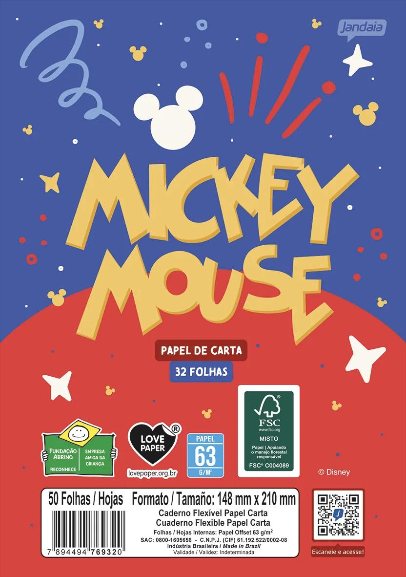 CADERNO FLEXÍVEL PAPEL CARTA - MICKEY ARTS