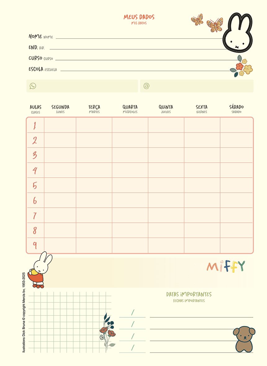 CADERNO ESPIRAL UNIVERSITÁRIO CAPA DURA 10 MATÉRIAS 160 FOLHAS - MIFFY — miniatura 6