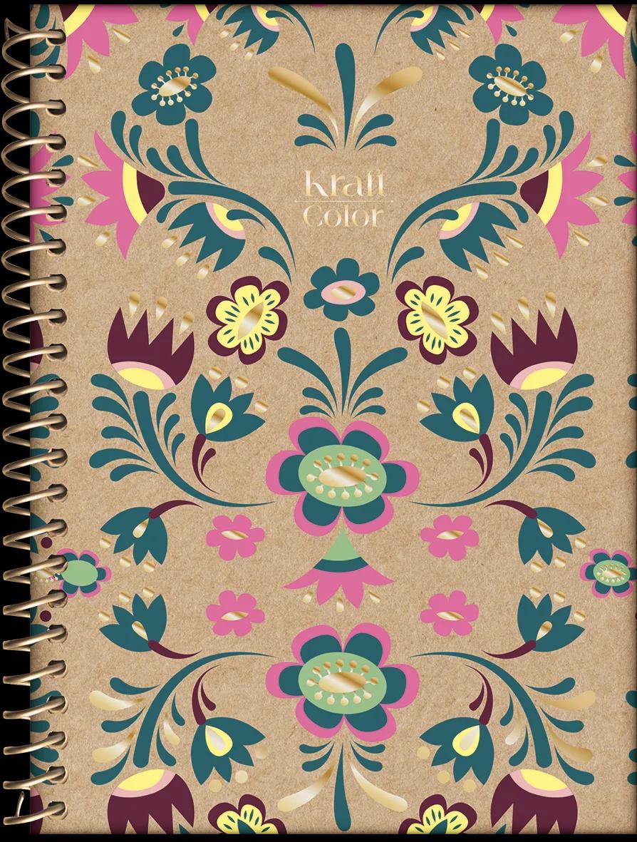 CADERNO ESPIRAL CAPA DURA 01 MATÉRIA COLLEGE - KRAFT COLOR