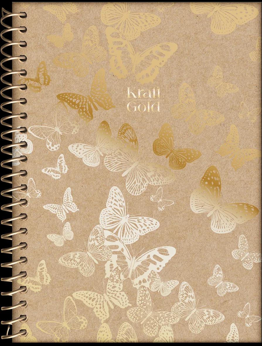 CADERNO ESPIRAL CAPA DURA 01 MATÉRIA COLLEGE - KRAFT GOLD — miniatura 2