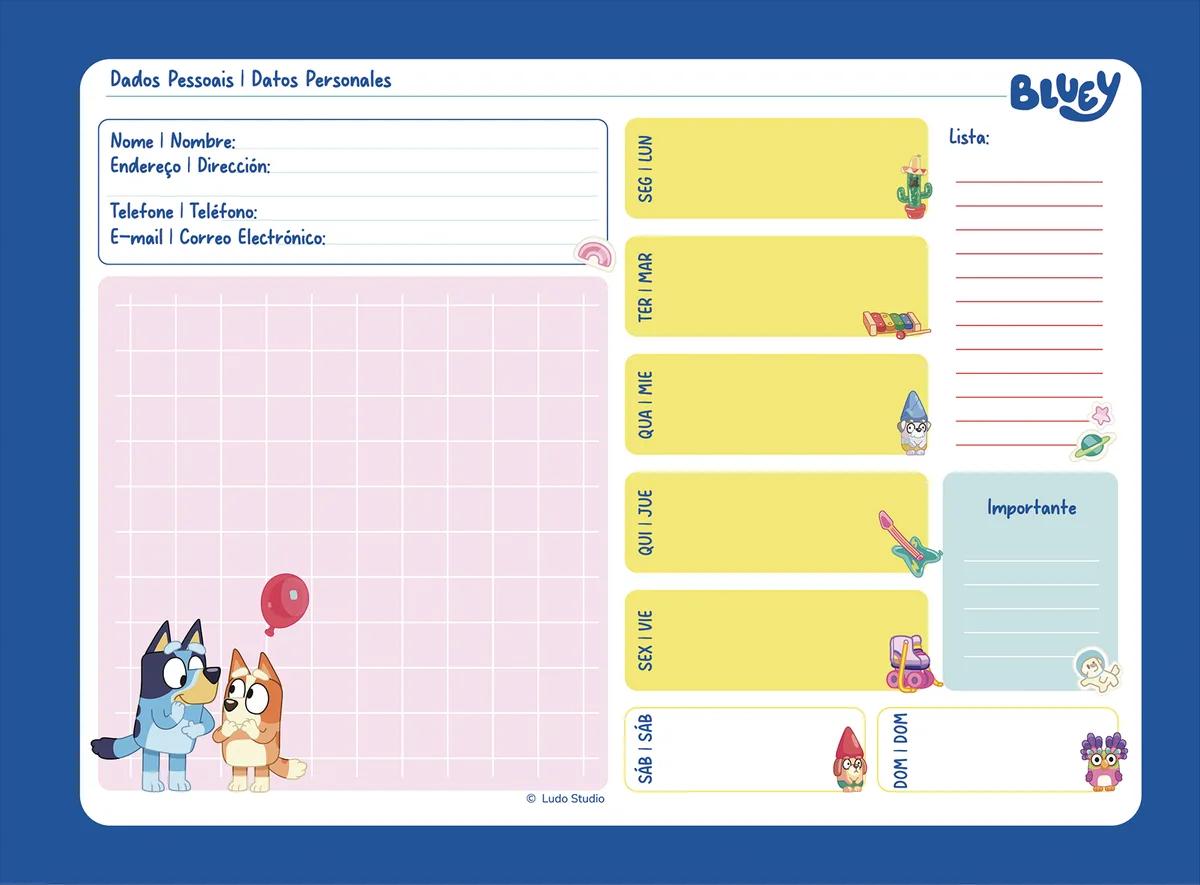 CADERNO ESPIRAL CAPA DURA 80 FOLHAS CARTOGRAFIA - BLUEY — miniatura 3