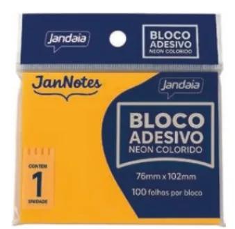 BLOCO ADESIVO 76x102 LARANJA 100 FOLHAS - JANNOTES