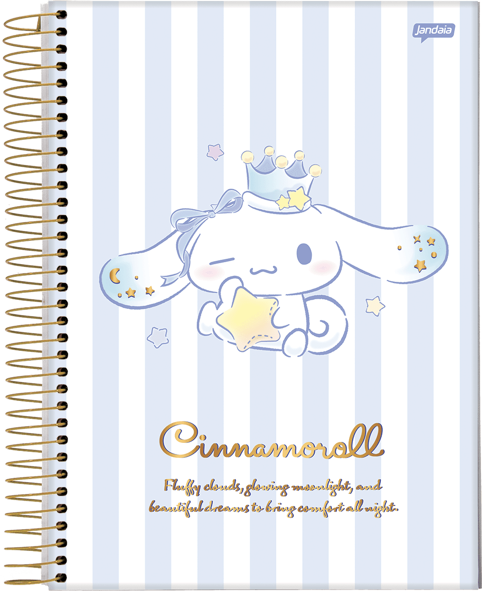 CADERNO ESPIRAL UNIVERSITÁRIO CAPA DURA 01 MATÉRIA 80 FOLHAS - CINNAMOROLL