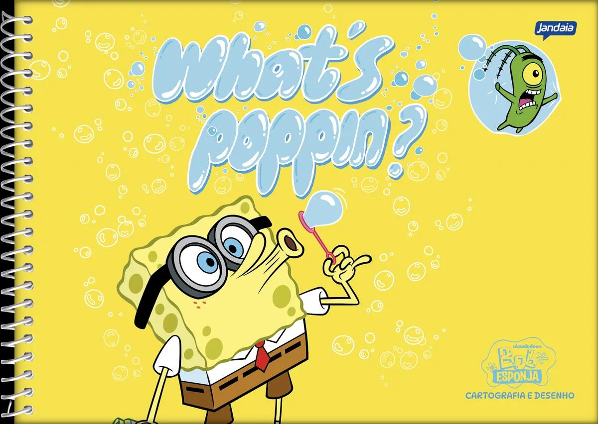 CADERNO ESPIRAL CAPA DURA 80 FOLHAS CARTOGRAFIA - BOB ESPONJA