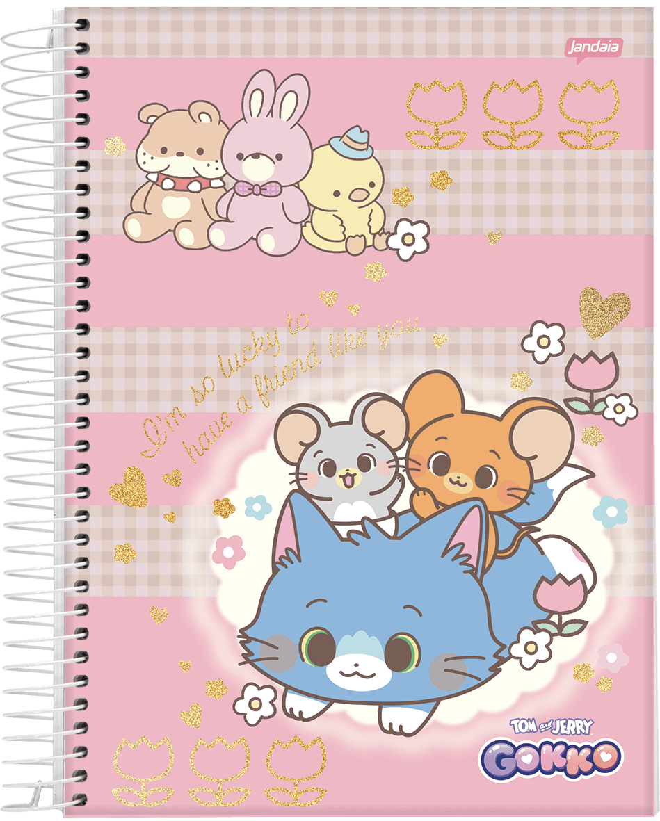 CADERNO ESPIRAL UNIVERSITÁRIO CAPA DURA 01 MATÉRIA 80 FOLHAS - GOKKO: TOM & JERRY — miniatura 3