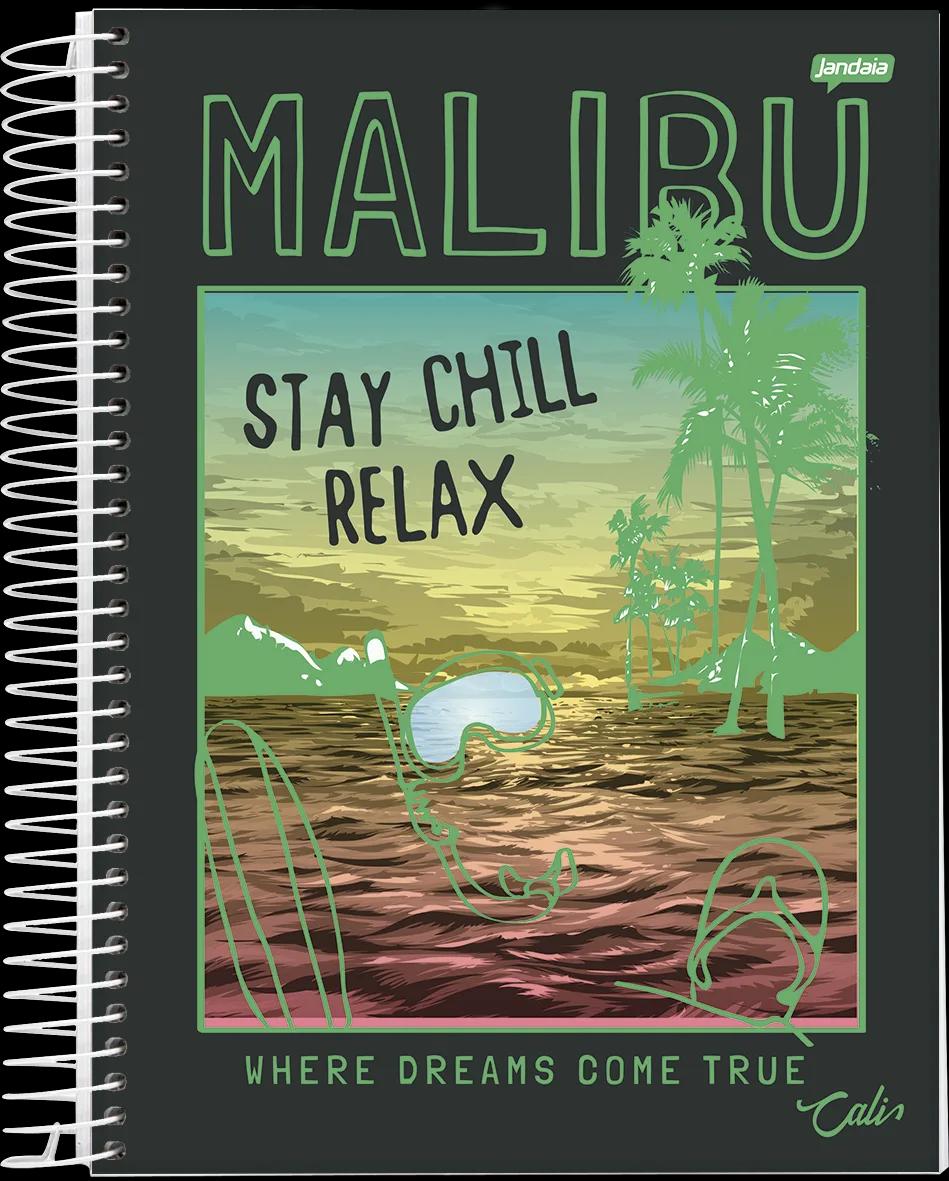 CADERNO ESPIRAL UNIVERSITÁRIO CAPA DURA 10 MATÉRIAS  200 FOLHAS -  CALI E MALIBU — miniatura 5