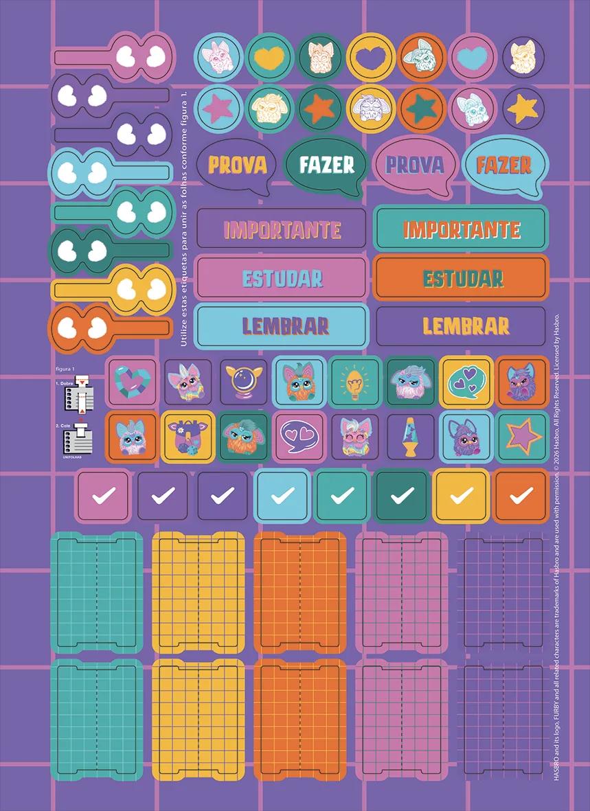 CADERNO ESPIRAL UNIVERSITÁRIO CAPA DURA 01 MATÉRIA 80 FOLHAS - FURBY