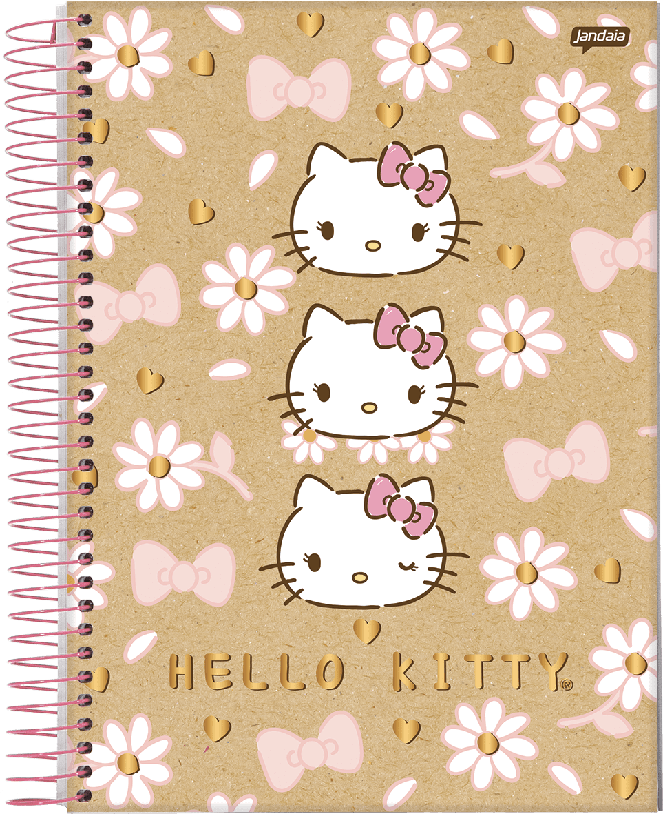 CADERNO ESPIRAL UNIVERSITÁRIO CAPA DURA 10 MATÉRIAS 160 FOLHAS - HELLO KITTY KRAFT — miniatura 3