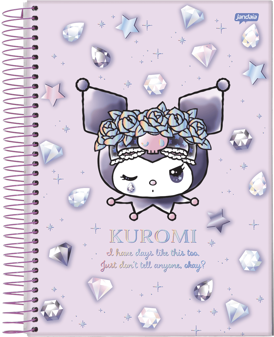 CADERNO ESPIRAL UNIVERSITÁRIO CAPA DURA 01 MATÉRIA 80 FOLHAS - KUROMI — miniatura 2