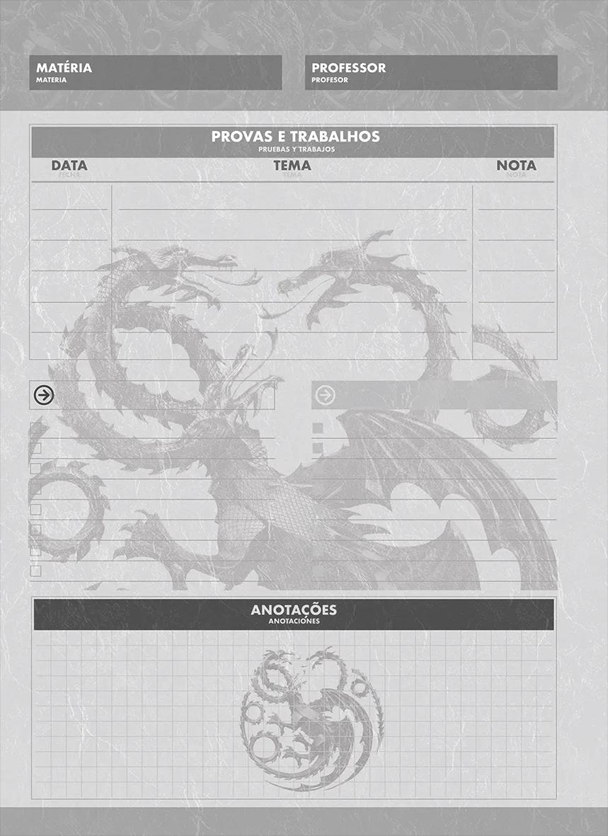 CADERNO ESPIRAL UNIVERSITÁRIO CAPA DURA 15 MATÉRIAS 240 FOLHAS - HOUSE OF THE DRAGON — miniatura 8