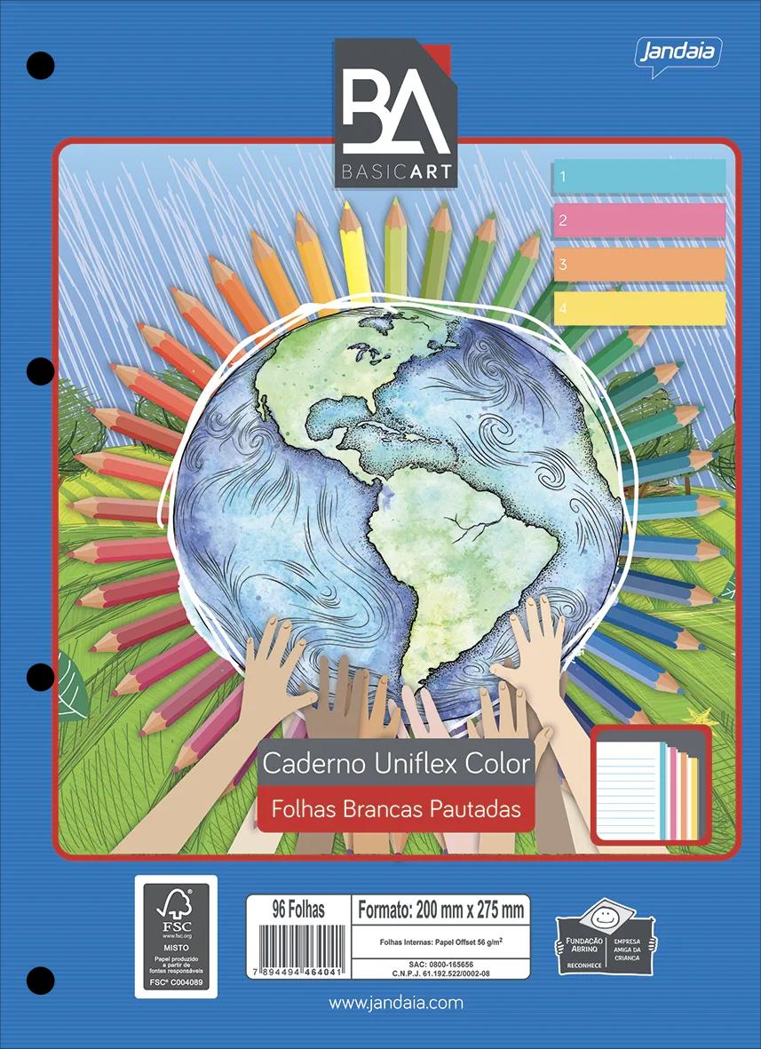 CADERNO UNIVERSITÁRIO FLEX UNIFLEX COLOR 96FLS - BASIC ART