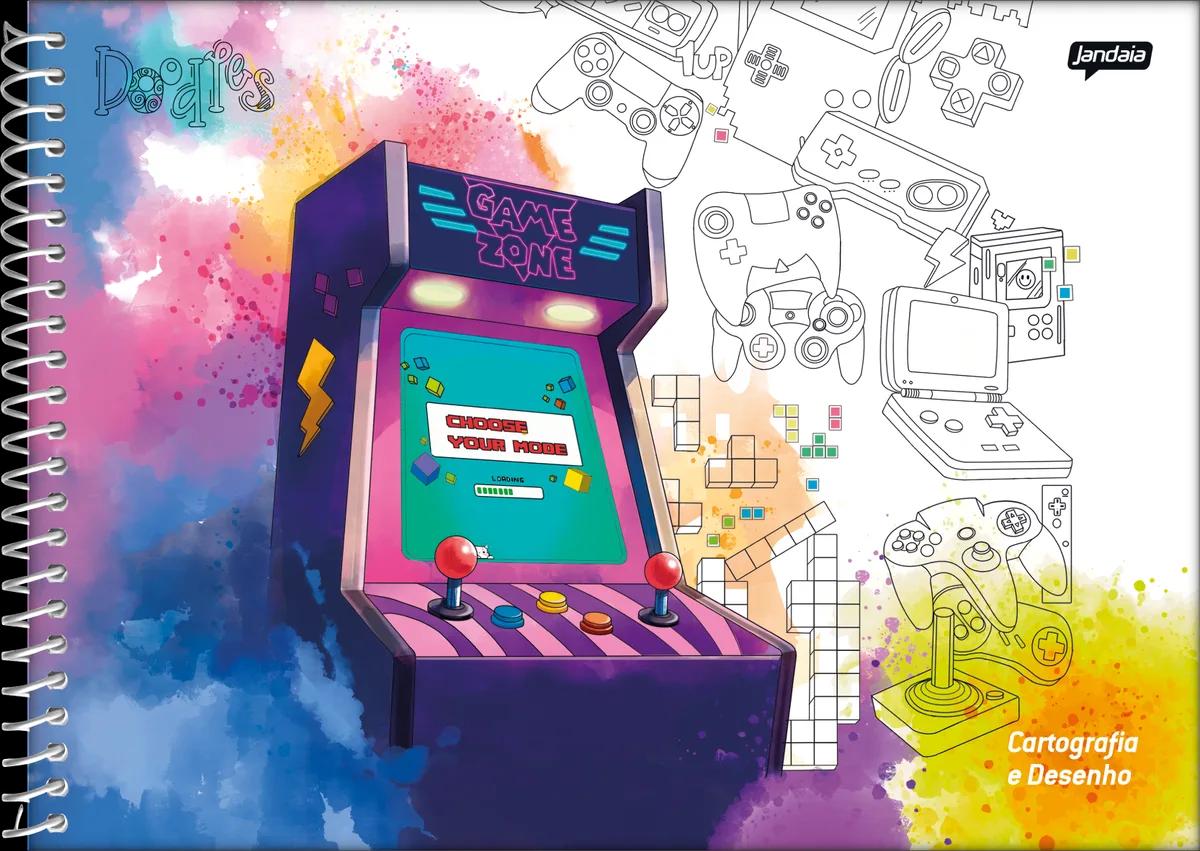 CADERNO ESPIRAL CAPA DURA 80 FOLHAS CARTOGRAFIA - DOODLES
