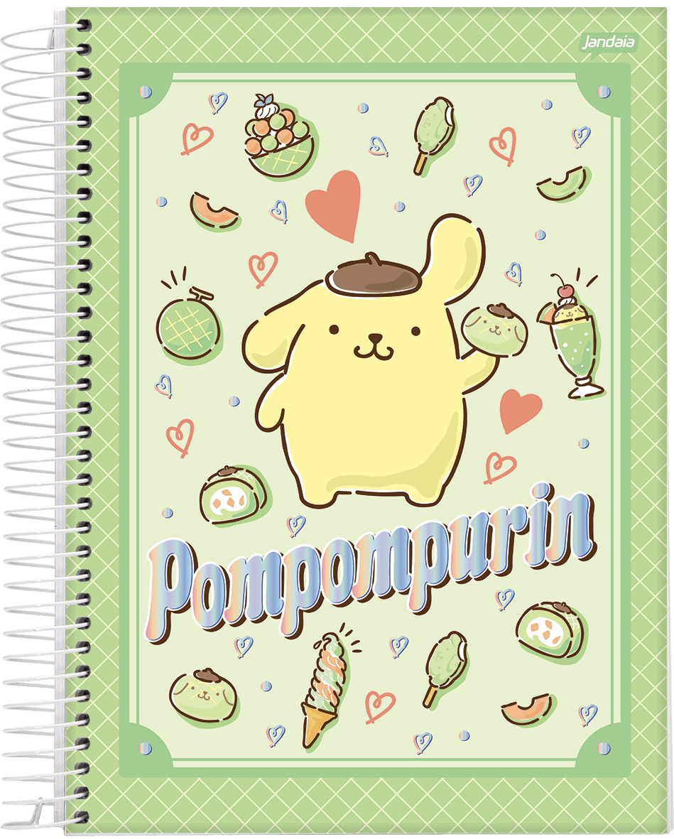 CADERNO ESPIRAL UNIVERSITÁRIO CAPA DURA 01 MATÉRIA 80 FOLHAS - POMPOMPURIN