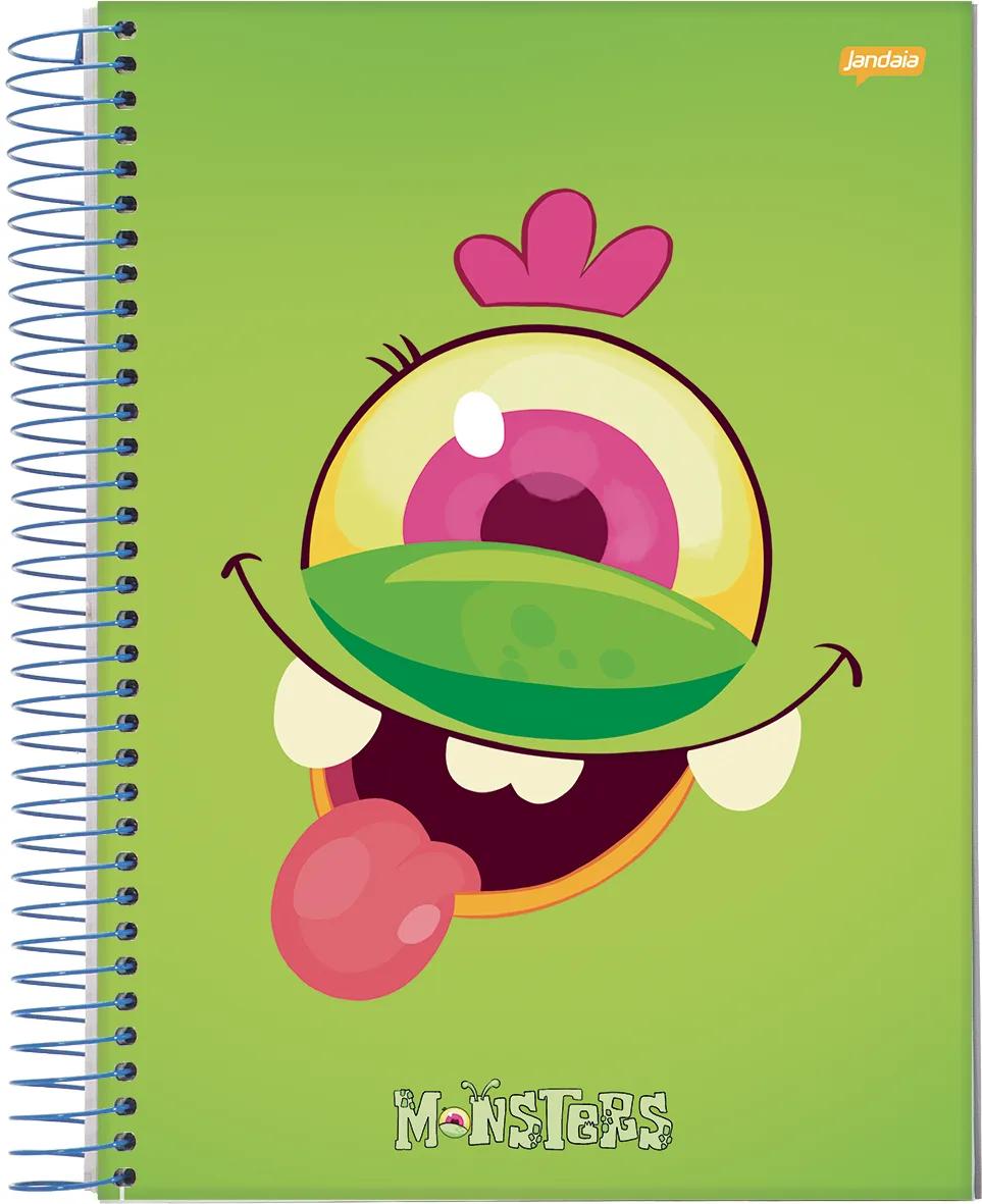 CADERNO ESPIRAL UNIVERSITÁRIO CAPA DURA 01 MATÉRIA 80 FOLHAS - MONSTERS — miniatura 2