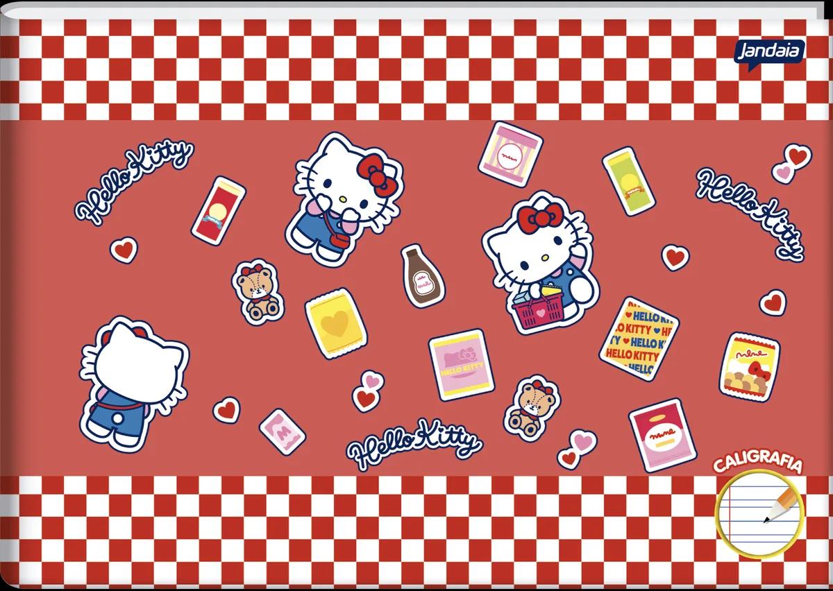 CADERNO BROCHURA CAPA DURA 1/4 40 FOLHAS CALIGRAFIA - HELLO KITTY