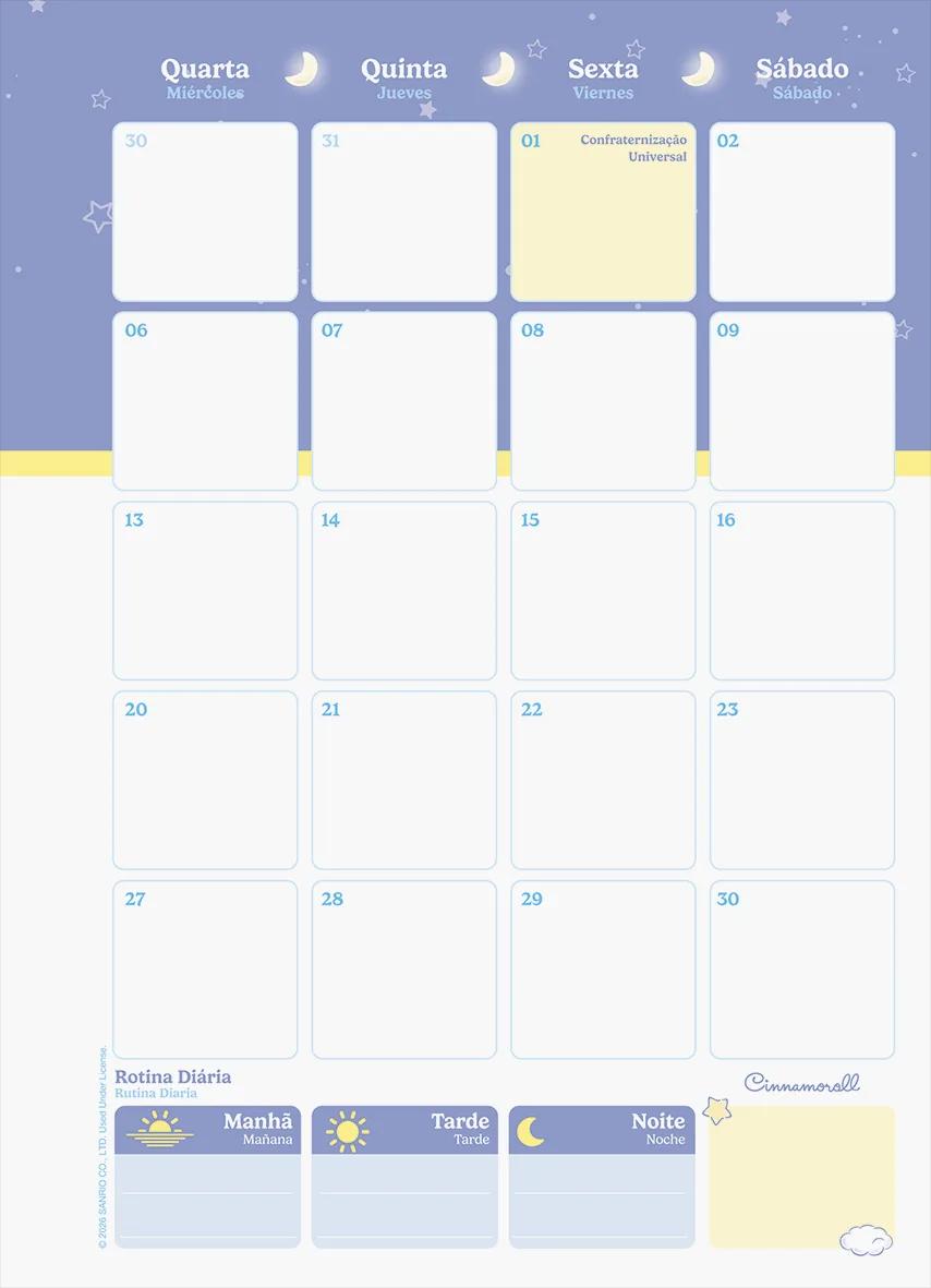 AGENDA PLANEJAMENTO LOMABADA QUADRADA 175X242MM - CINNAMOROLL