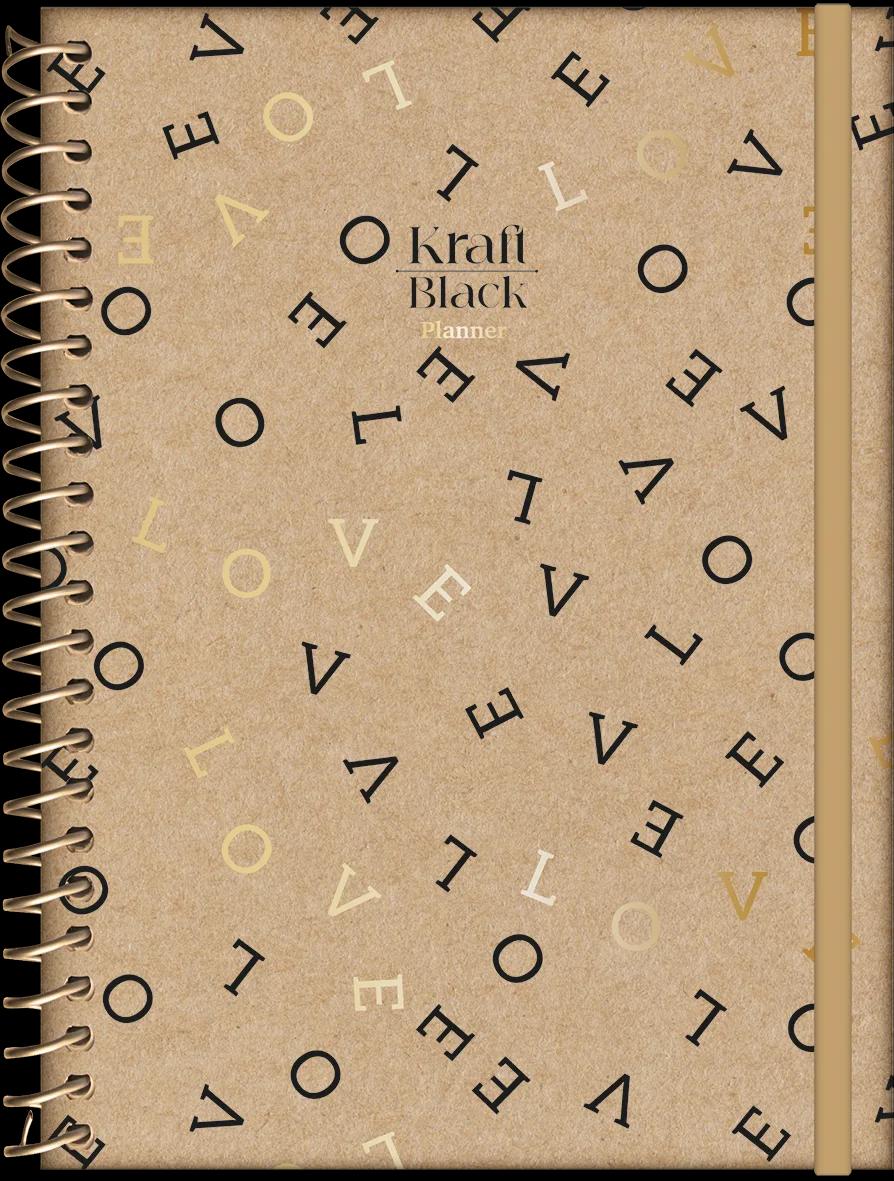 AGENDA PLANEJAMENTO ESPIRAL 175X242MM 80FLS - KRAFT BLACK — miniatura 4