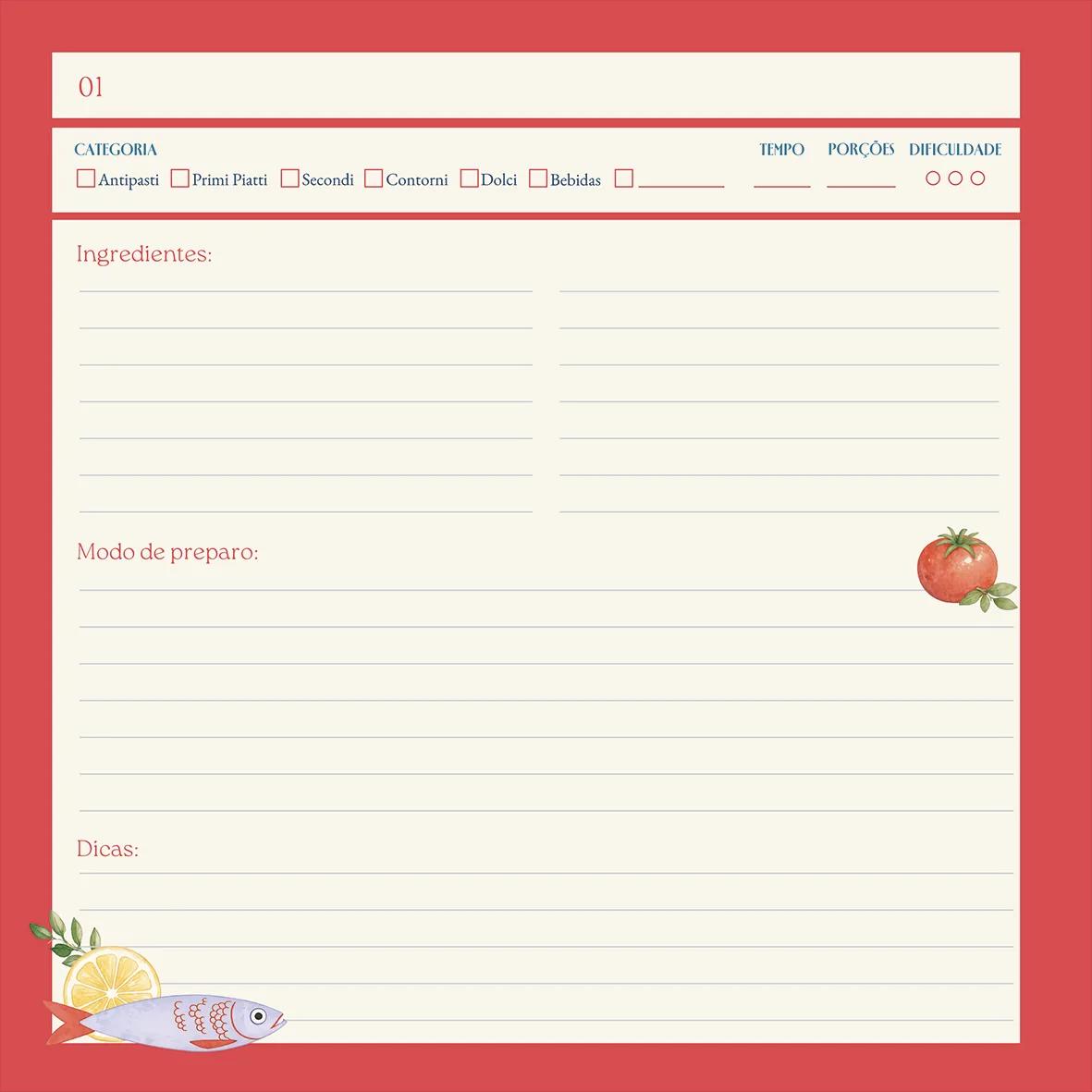 CADERNO LOMBADA QUADRADA CAPA DURA RECEITAS - LA DOLCE VITA — miniatura 5