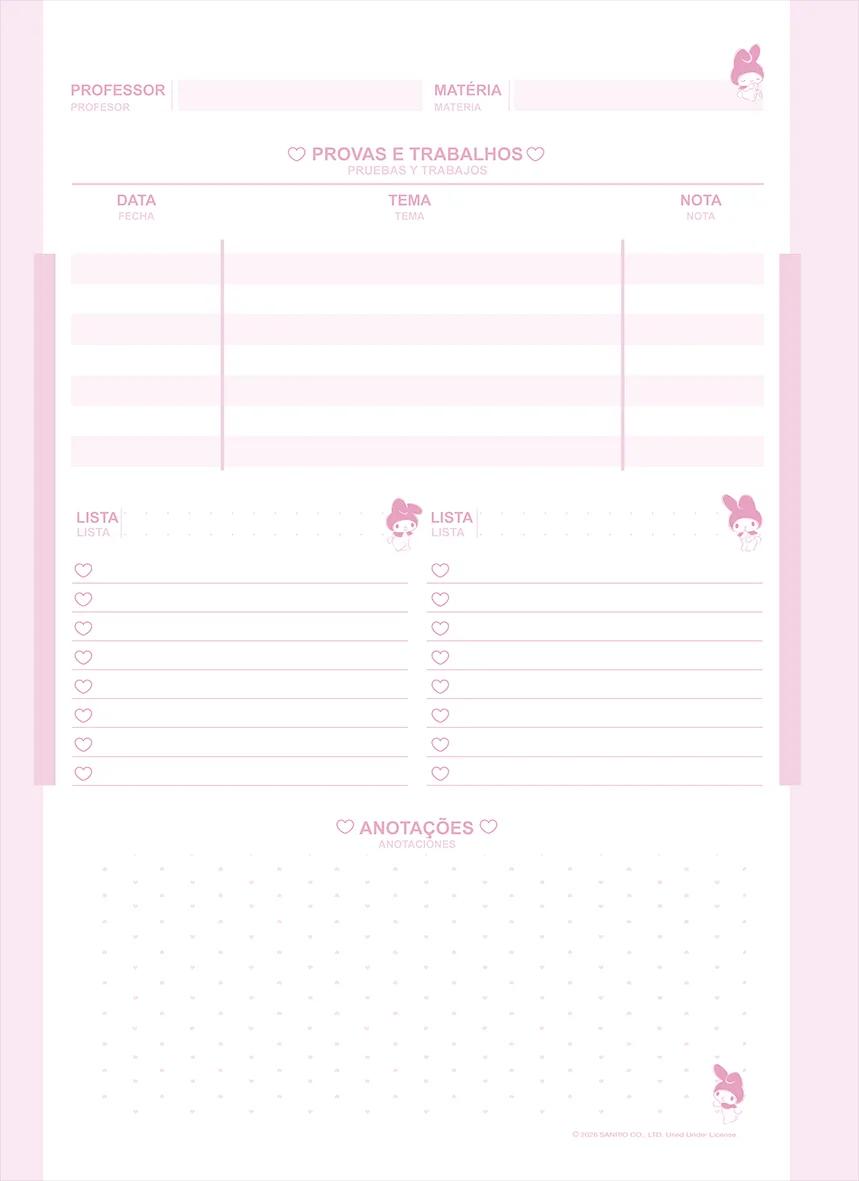 CADERNO ESPIRAL UNIVERSITÁRIO CAPA DURA 01 MATÉRIA 80 FOLHAS - MY MELODY — miniatura 6