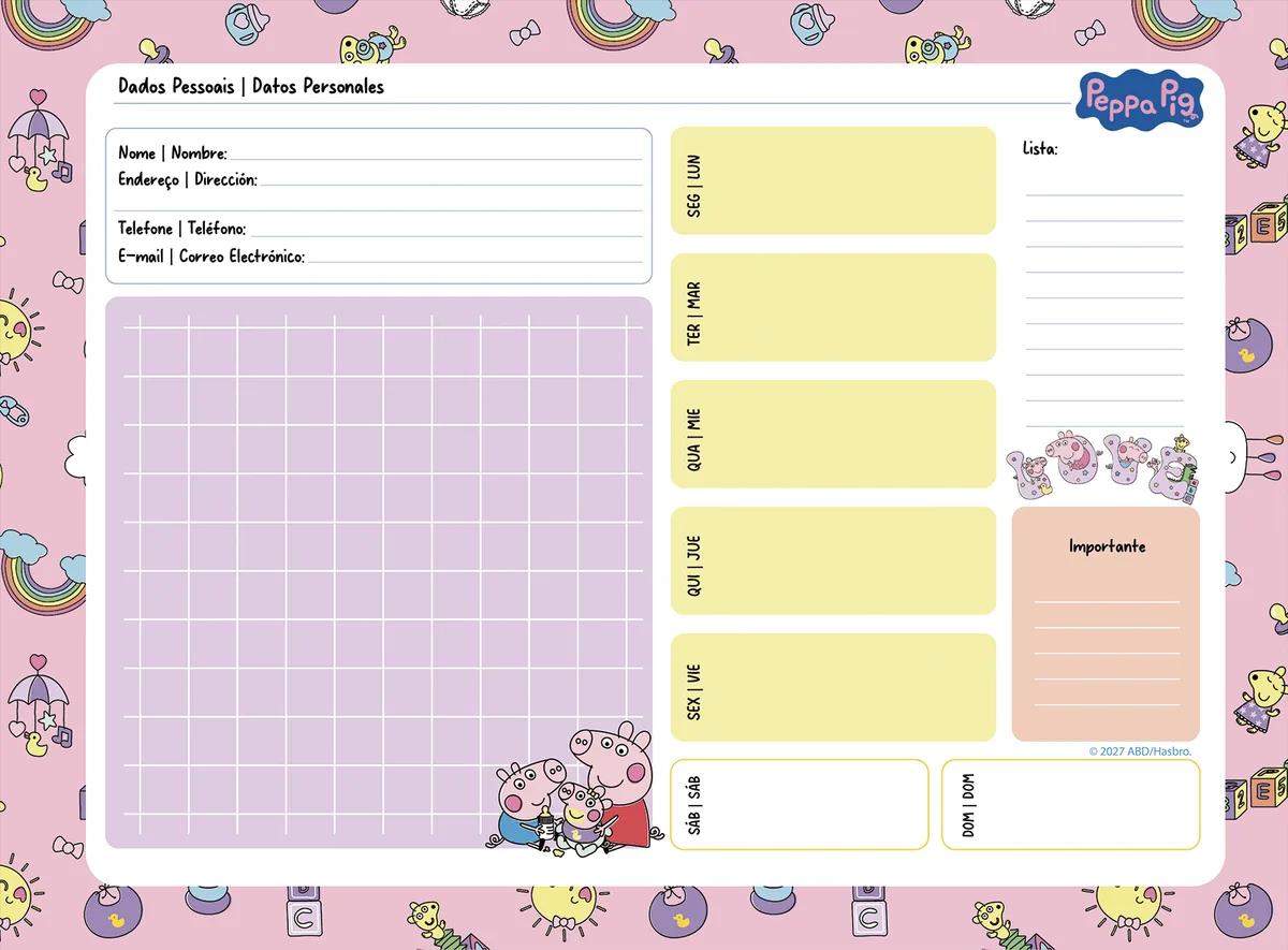 CADERNO ESPIRAL CAPA DURA 80 FOLHAS CARTOGRAFIA - PEPPA PIG — miniatura 3