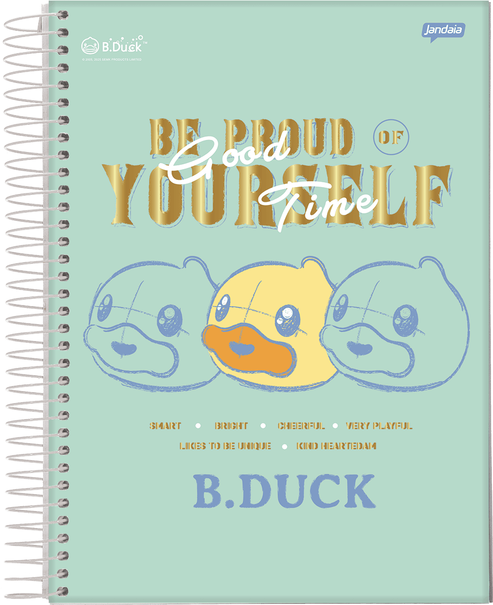 CADERNO ESPIRAL UNIVERSITÁRIO CAPA DURA 10 MATÉRIAS 160 FOLHAS - B. DUCK
