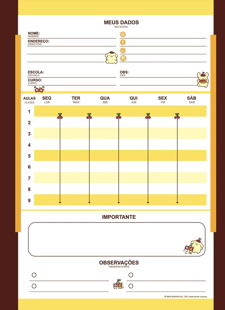 CADERNO ESPIRAL UNIVERSITÁRIO CAPA DURA 10 MATÉRIAS 160 FOLHAS - POMPOMPURIN — miniatura 13