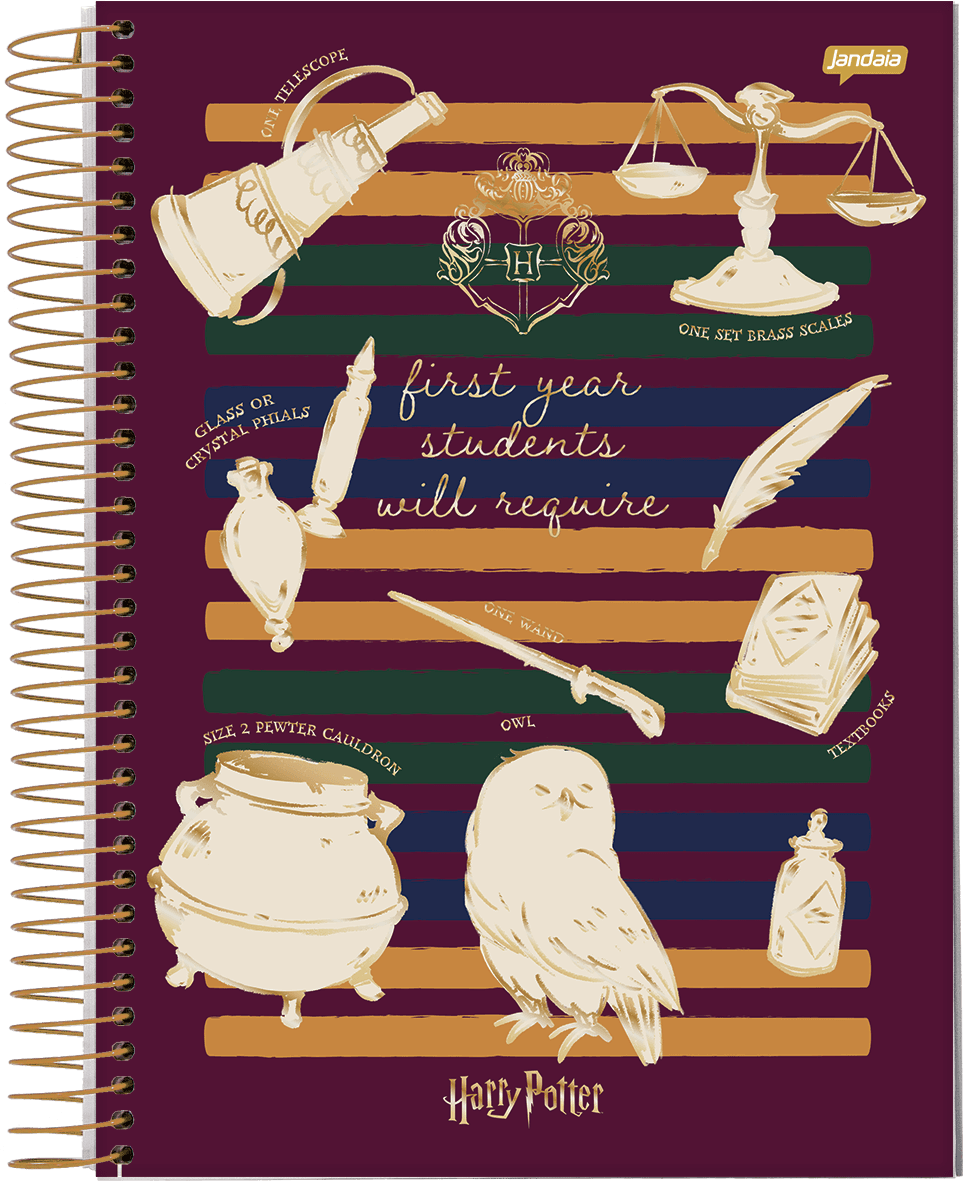 CADERNO ESPIRAL UNIVERSITÁRIO CAPA DURA 10 MATÉRIAS 200 FOLHAS - HARRY POTTER