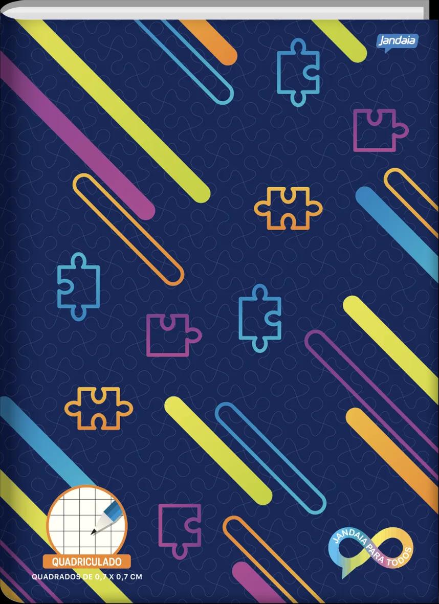 CADERNO BROCHURA UNIVERSITÁRIO CAPA DURA QUADRICULADO 7X7MM 60 FOLHAS - JANDAIA PARA TODOS