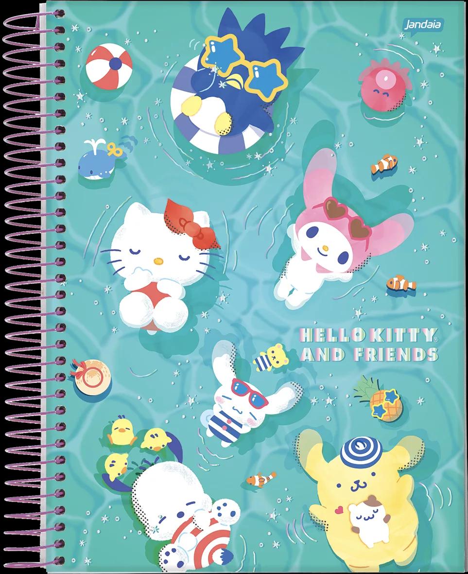 CADERNO ESPIRAL UNIVERSITÁRIO CAPA DURA 01 MATÉRIA 80 FOLHAS - HELLO KITTY & AMIGOS BUBBLE — miniatura 2