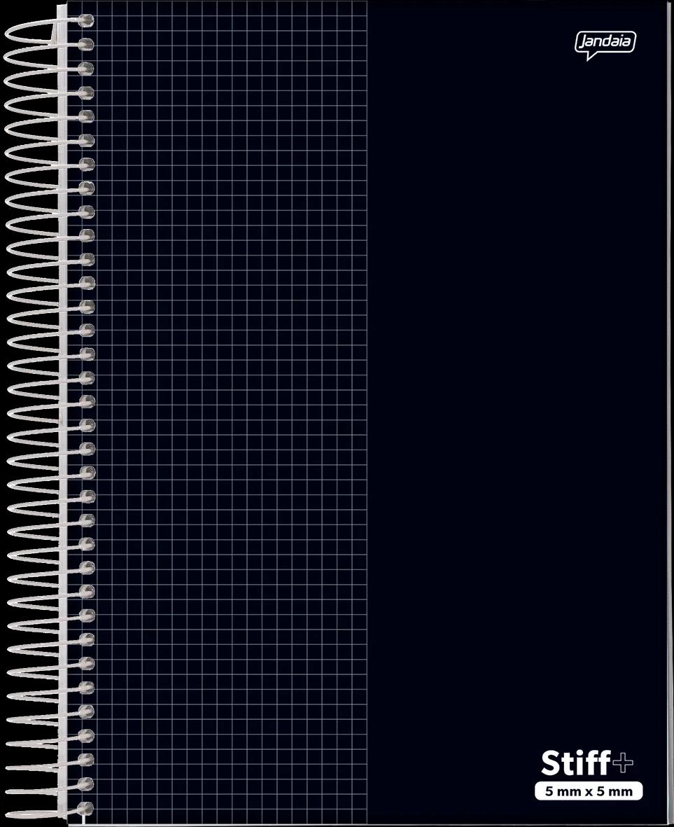 CADERNO ESPIRAL UNIV QUAD 5X5MM 200X275MM 96 FOLHAS STIFF + PRETO - STIFF +