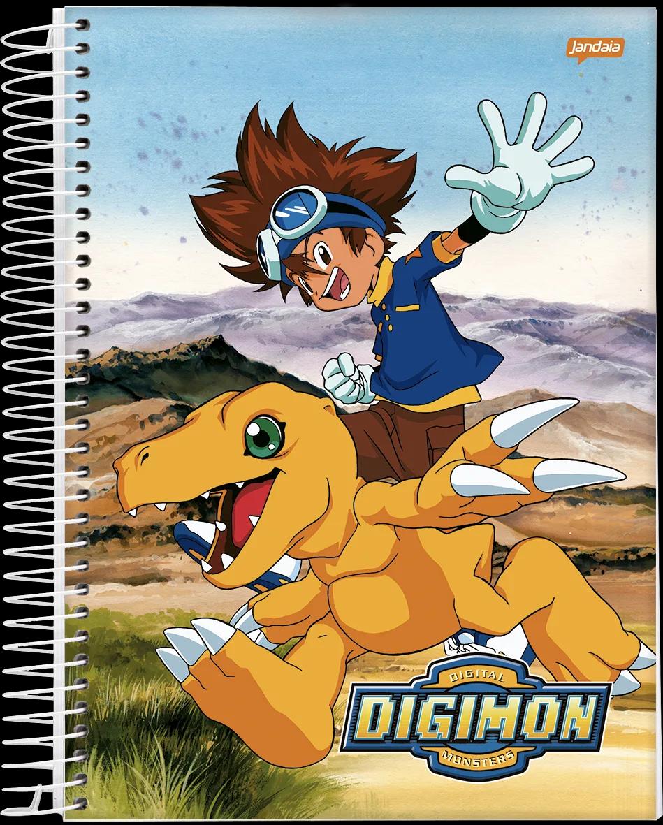 CADERNO ESPIRAL UNIVERSITÁRIO CAPA DURA 01 MATÉRIA 80 FOLHAS - DIGIMON
