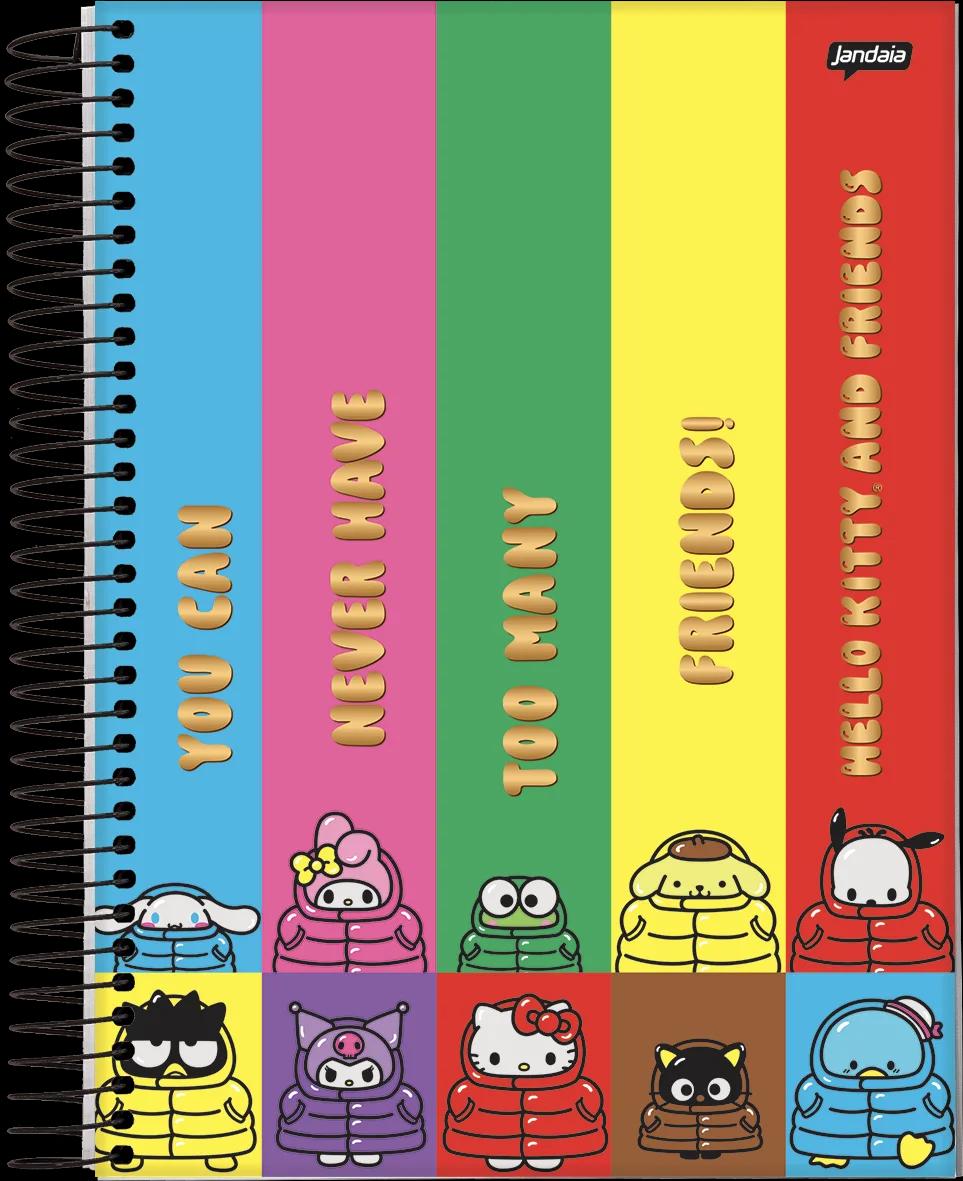 CADERNO ESPIRAL UNIVERSITÁRIO CAPA DURA 01 MATÉRIA 80 FOLHAS - HELLO KITTY & AMIGOS — miniatura 9