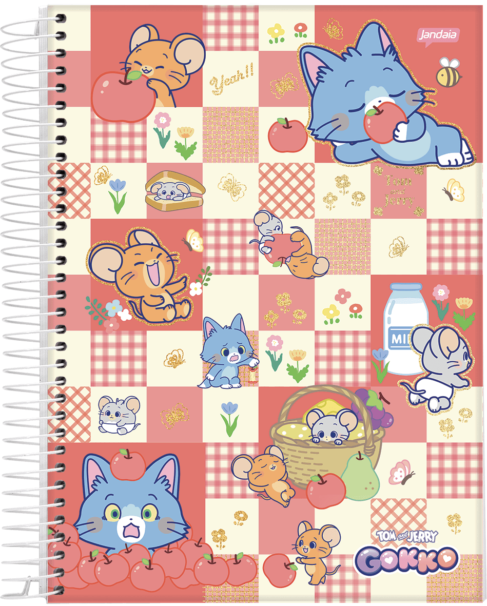 CADERNO ESPIRAL UNIVERSITÁRIO CAPA DURA 01 MATÉRIA 80 FOLHAS - GOKKO: TOM & JERRY — miniatura 4
