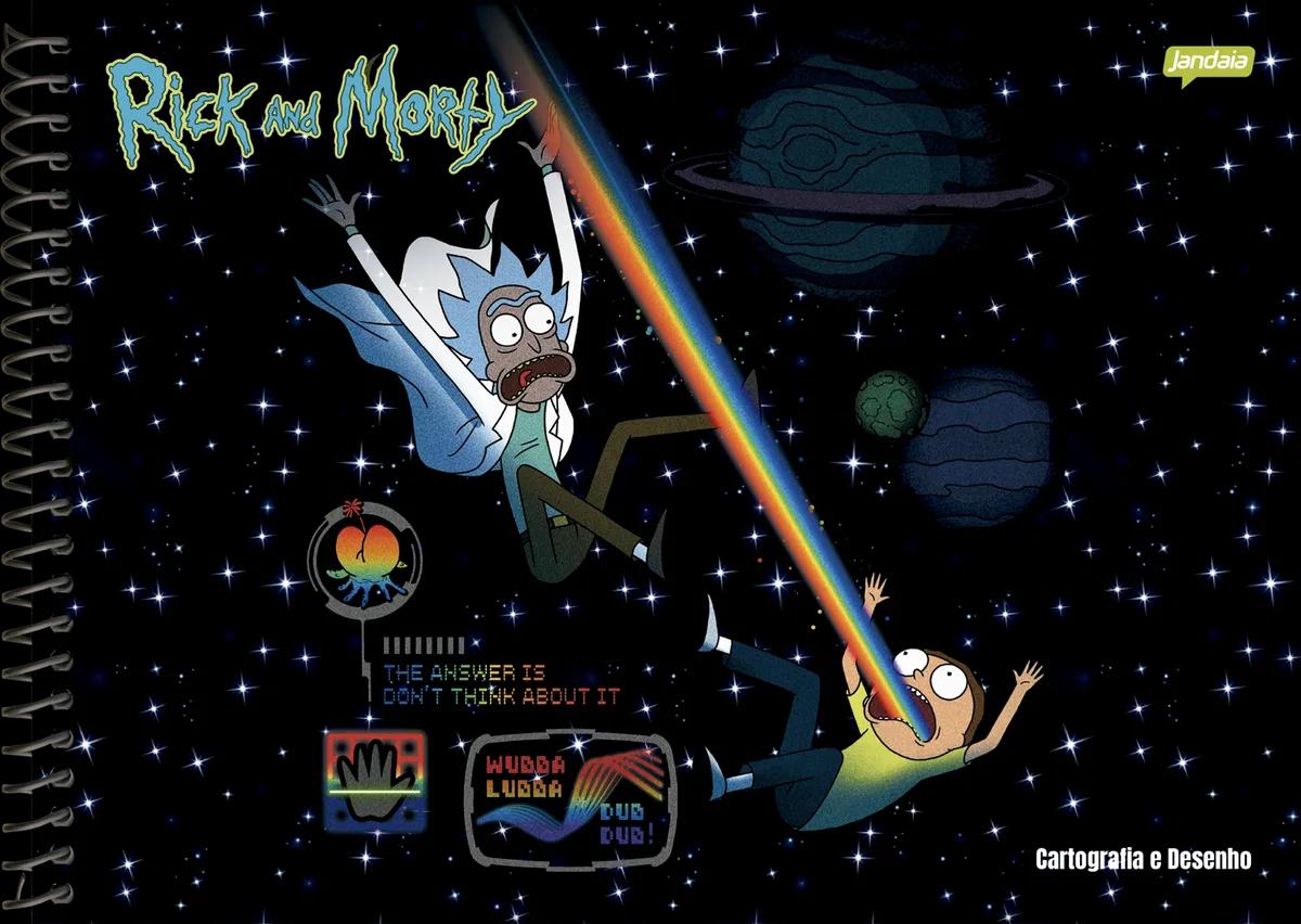 CADERNO ESPIRAL CAPA DURA 80 FOLHAS CARTOGRAFIA - RICK AND MORTY