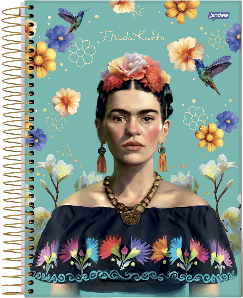 CADERNO ESPIRAL UNIVERSITÁRIO CAPA DURA 10 MATÉRIAS 160 FOLHAS - FRIDA KAHLO — miniatura 4