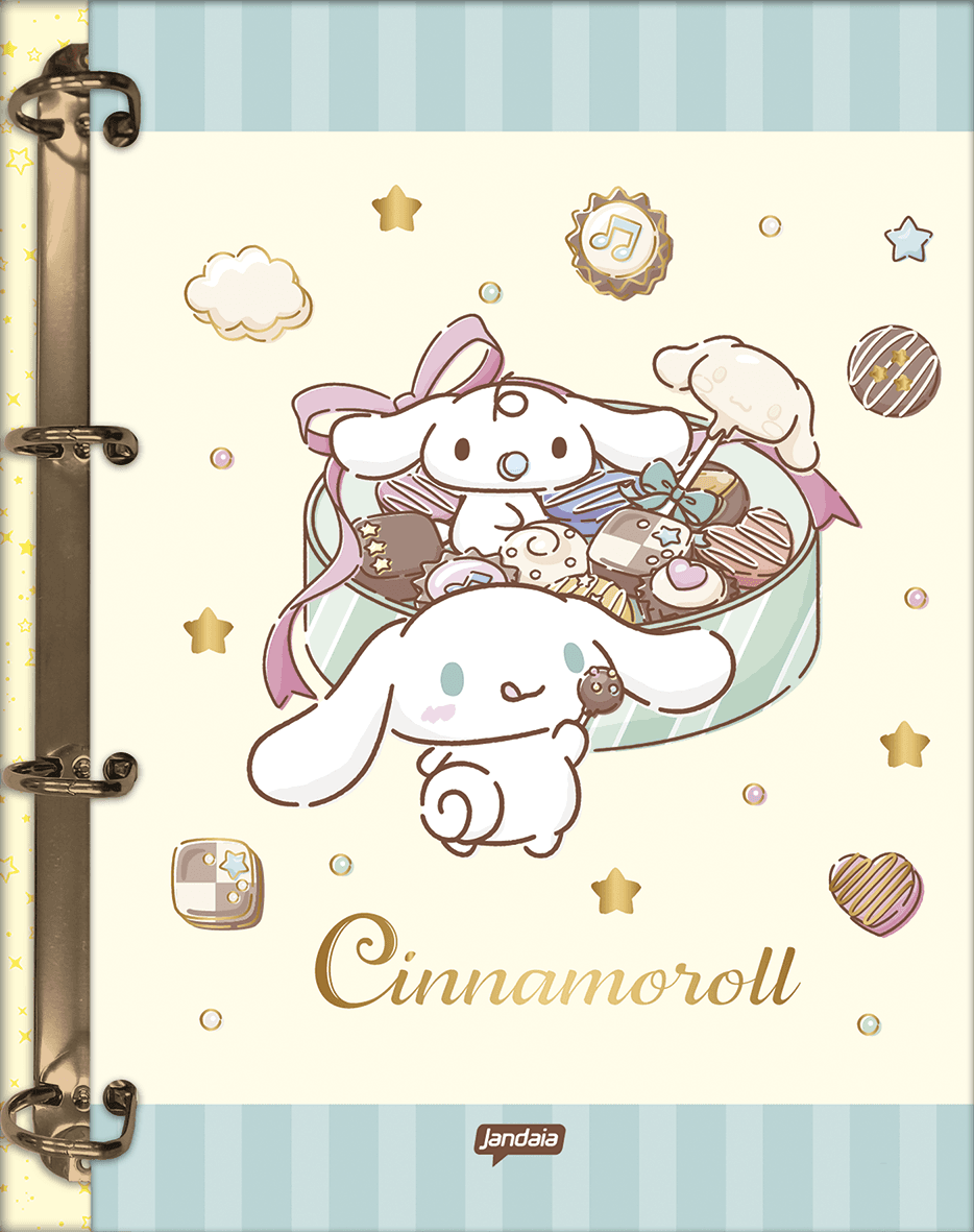 CADERNO COLLEGE CAPA DURA 80 FOLHAS ARGOLADO - CINNAMOROLL