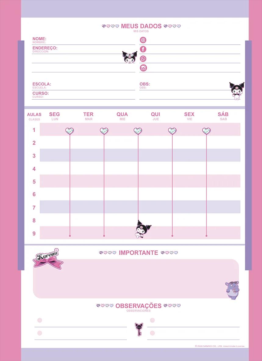 CADERNO ESPIRAL CAPA DURA 01 MATÉRIA COLLEGE - KUROMI — miniatura 17