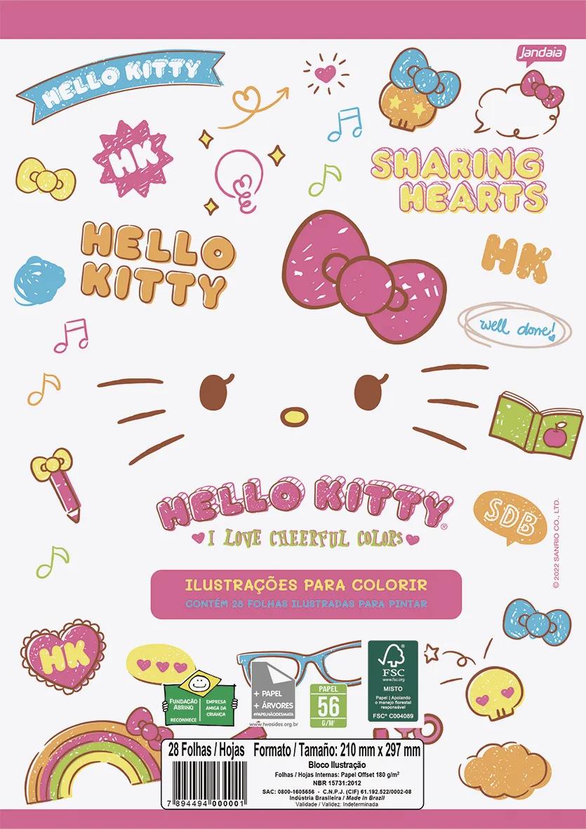 FOLHAS ILUSTRAÇÃO 180G A4 - HELLO KITTY — miniatura 4