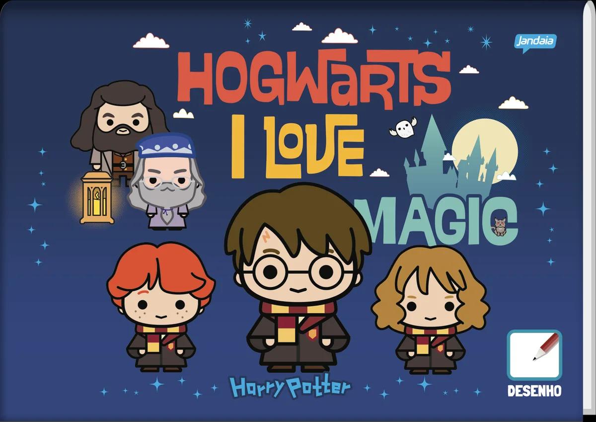 CADERNO BROCHURA CAPA DURA UNIVERSITÁRIO 80 FOLHAS DESENHO DE TOPO - HARRY POTTER