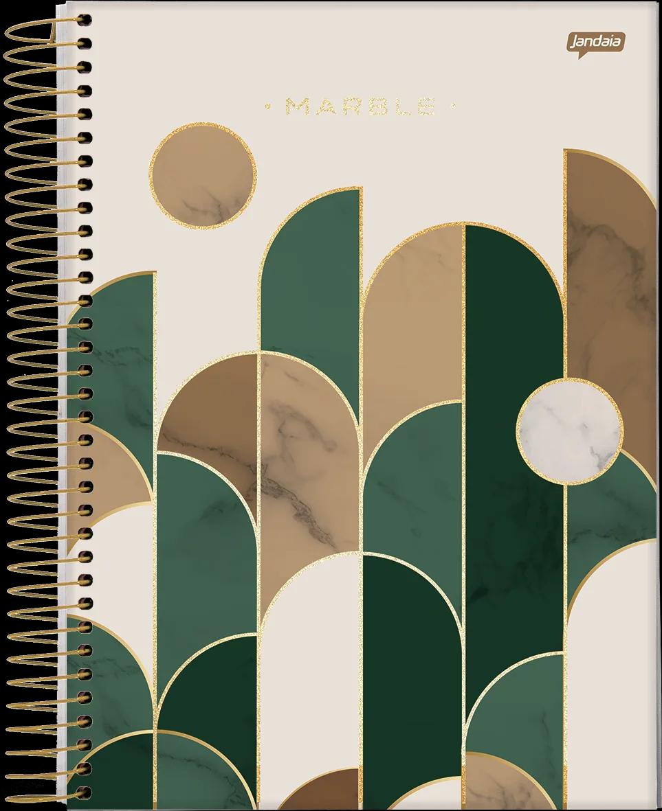 CADERNO ESPIRAL CAPA DURA 1/4 80 FOLHAS - MARBLE