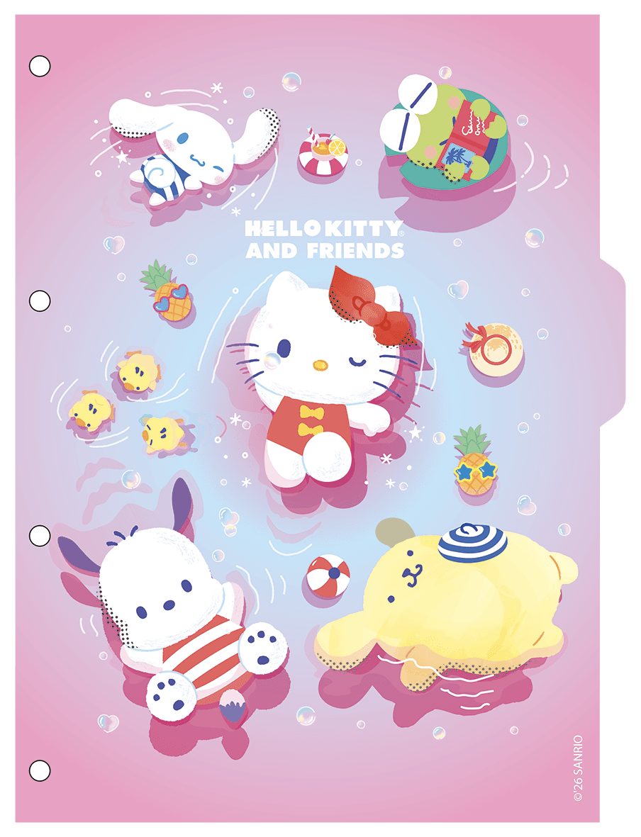 CADERNO ARGOLADO UNIVERSITÁRIO 80 FOLHAS - HELLO KITTY & AMIGOS BUBBLE — miniatura 4