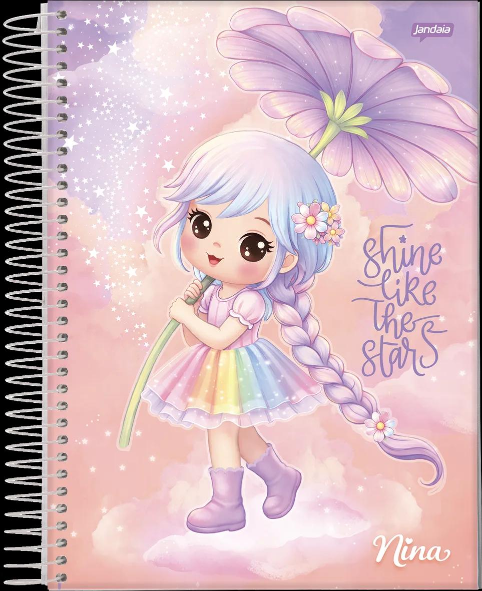 CADERNO ESPIRAL CAPA DURA 1/4 80 FOLHAS - NINA