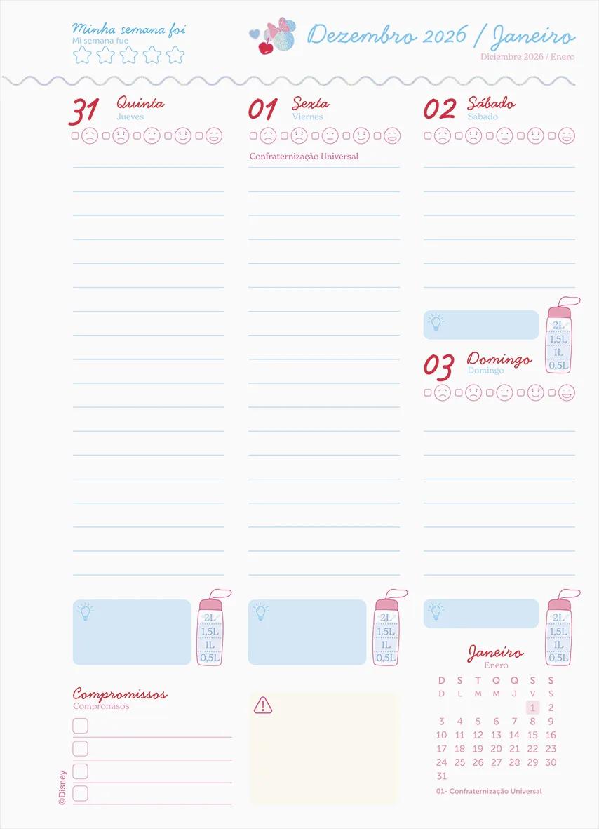 AGENDA PLANEJAMENTO ESPIRAL 175X242MM - MINNIE ARTS — miniatura 9