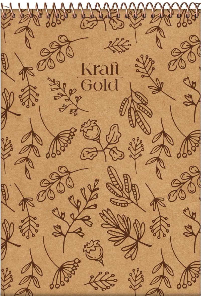 CADERNETA APONTAMENTO ESPIRAL CAPA DURA 80 FOLHAS - KRAFT GOLD — miniatura 4