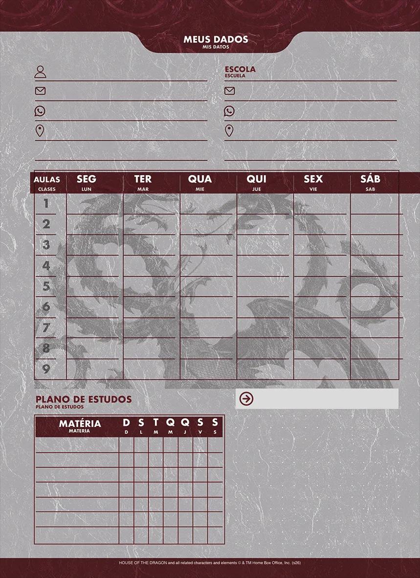 CADERNO ESPIRAL UNIVERSITÁRIO CAPA DURA 01 MATÉRIA 80 FOLHAS - HOUSE OF THE DRAGON — miniatura 8